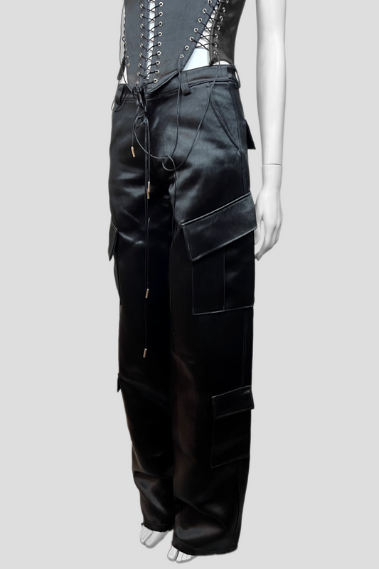 SATIN CARGO PANTS